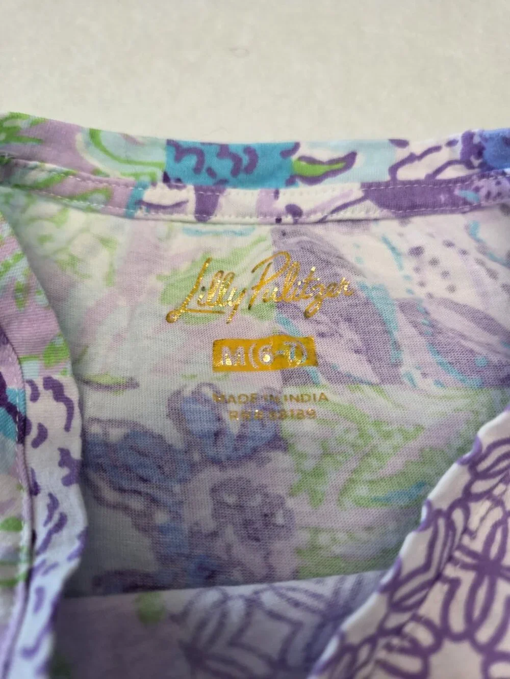 Lilly Pulitzer Girls Mini Cody Dress Multi Juicy Story Patchwork size M 6/7